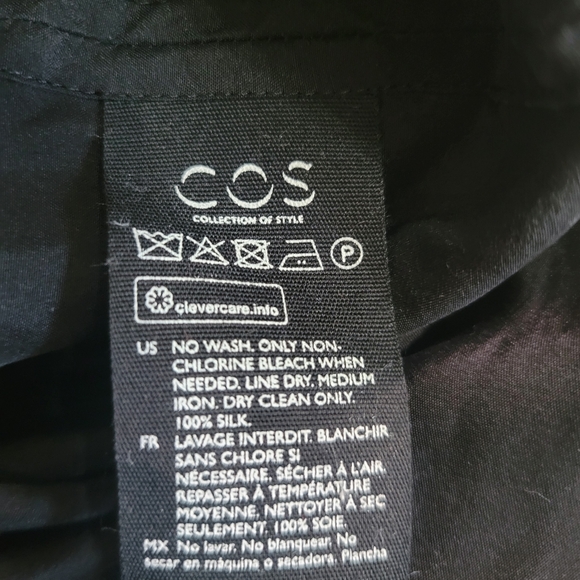 Black COS blouse Tunic Style Size 14 100% Silk - Picture 11 of 12